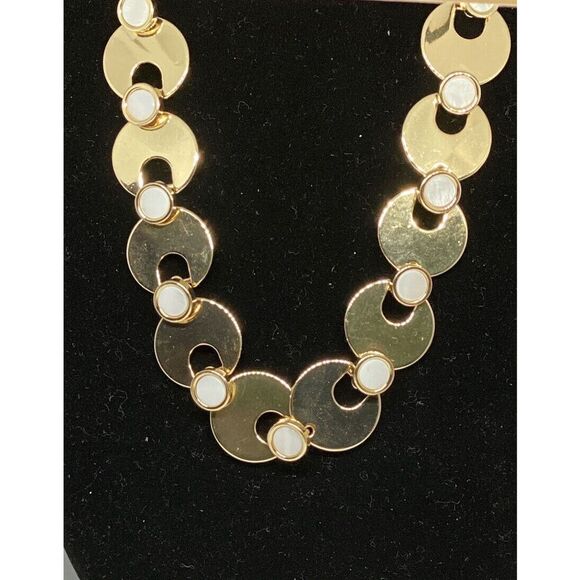 Alfani Gold-Tone Disc & Imitation Pearl Collar Necklace 17" + 2" MSRP $49 CP289 - Picture 1 of 3